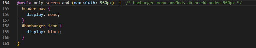 Hamburger menu